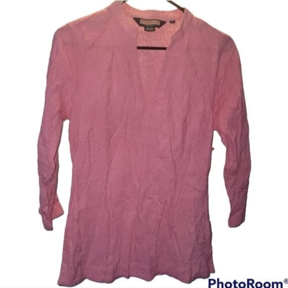 Vineyard Vines Barbie Pink Embroidered Paisley Tunic Coastal Bohemian S